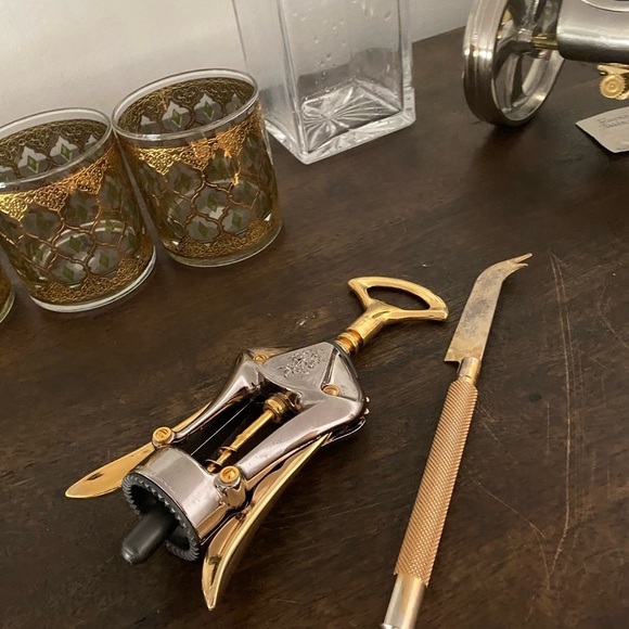 olimpic made in Italy with brass corkscrew and mid century  luxury bar tool - Picture 1 of 11